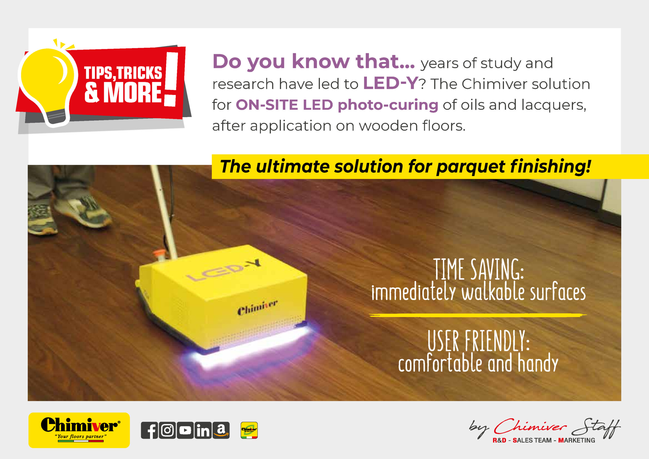 LED-Y: Chimiver on-site solution for instant photo curing of oils and lacquers