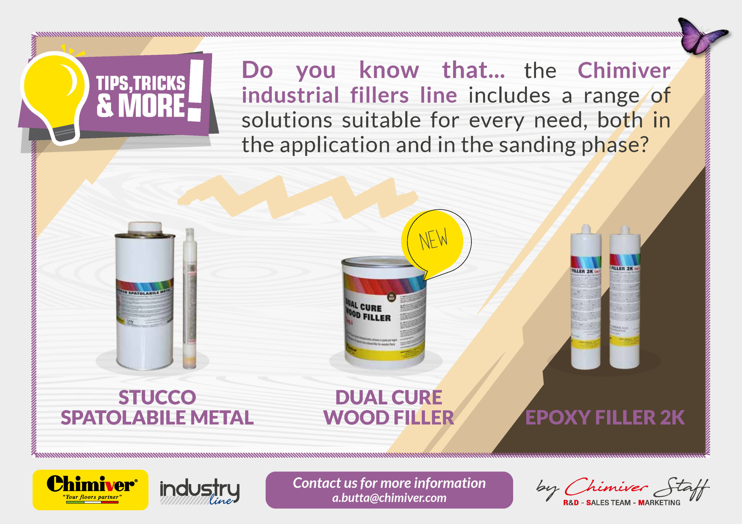Chimiver presents its new line of industrial wood fillers, solutions for all needs