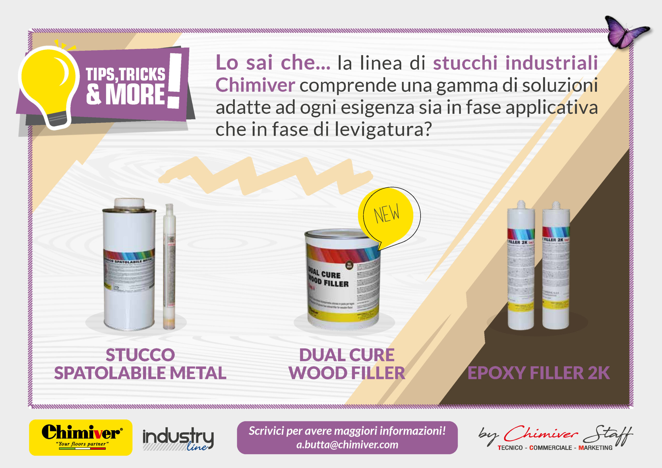Stucchi industriali: le nuove soluzioni per legno di Chimiver adatte per tutte le necessità